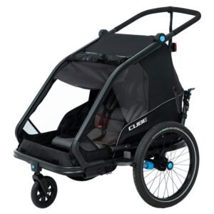 CUBE Remolque Bici Niños - Double CMPT - negro